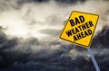 Bad weather ahead  Road Sign Royalty Free Stock Photo