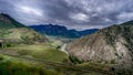 Bad weather hanging over th e Fraser Canyon and Highway 99 near Lillooet in British Columbia