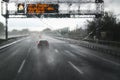 Bad weather on the highway Royalty Free Stock Photo