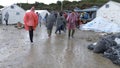 Bad weather in refugee camp Lesvos Greece