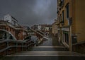 Bad weather in Venice. Rain and bridges. Italy