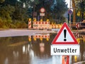 Bad weather warning sign in german Royalty Free Stock Photo