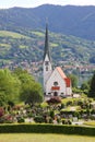 bad wiessee church and graveyard, lake tegernsee, german landscape Royalty Free Stock Photo