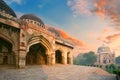 Bada Gumbad and Sheesh Gumbad Complex at early morning in Lodi Garden