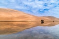 Badain Jaran Desert and lake Royalty Free Stock Photo