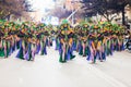 Badajoz, Spain, sunday. February 13 2024. Carnival parade through the streets of Badajoz