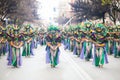 Badajoz, Spain, sunday. February 13 2024. Carnival parade through the streets of Badajoz