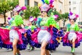 Badajoz, Spain, sunday. February 19 2023. Parade through the streets of Badajoz, group called Los de siempre Royalty Free Stock Photo