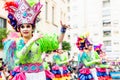 Badajoz, Spain, sunday. February 19 2023. Parade through the streets of Badajoz, group called Los de siempre Royalty Free Stock Photo