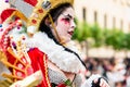 Badajoz, Spain, sunday. February 19 2023. Parade through the streets of Badajoz, group called Los Rikis