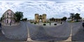 Badajoz, Spain, sunday. october 15 2023. Palms Gate in Badajoz city, Extremadura, Spain. 360 photography