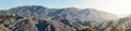 Badaling, panorama of the great Chinese wall built by hand in the mountains, wonder of the world Royalty Free Stock Photo