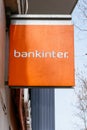 Badalona, Barcelona, Spain - February 21, 2021. Bankinter emerged as a Spanish Intercontinental Bank that was established in June