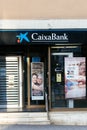 Badalona, Barcelona, Spain - February 21, 2021. CaixaBank is a Spanish bank, with headquarters in Valencia and operational