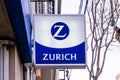 Badalona, Barcelona, Spain - February 25, 2021. Logo of ZURICH insurance, a Swiss insurance company, based in Zurich, Switzerland