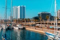 Badalona, Spain-November 13, 2022. Puerto de la Marina de Badalona is a marina and fishing port located in the city of Badalona,