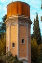 Badalona, Spain-October 22, 2022. Parc de Can Solei i Ca l'ArnÃÂºs, water tower Royalty Free Stock Photo