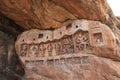 Hindu reliefs at the temples in Badami Late afternoon Royalty Free Stock Photo