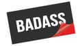 BADASS text on black red sticker stamp