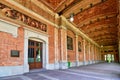 Baden-Baden, Germany - Entrance of historic pump house called `Trinkhalle` lined with frescos