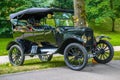 BADEN BADEN, GERMANY - JULY 2019: black FORD MODEL A T 1927 cabrio roadster, oldtimer meeting in Kurpark