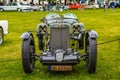 BADEN BADEN, GERMANY - JULY 2019: black MORRIS MG J-TYPE J4 MIDGET cabrio roadster 1932 1934, oldtimer meeting in Kurpark