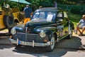 BADEN BADEN, GERMANY - JULY 2022: black Peugeot 203 1948, oldtimer meeting in Kurpark