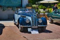 BADEN BADEN, GERMANY - JULY 2022: blue 1938 FRAZER NASH BMW 327 328 80 cabrio roadster, oldtimer meeting in Kurpark