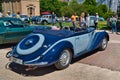 BADEN BADEN, GERMANY - JULY 2022: blue 1938 FRAZER NASH BMW 327 328 80 cabrio roadster, oldtimer meeting in Kurpark