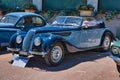 BADEN BADEN, GERMANY - JULY 2022: blue 1938 FRAZER NASH BMW 327 328 80 cabrio roadster, oldtimer meeting in Kurpark