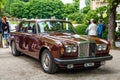 BADEN BADEN, GERMANY - JULY 2019: brown maroon BENTLEY T T1 T2 1970, oldtimer meeting in Kurpark