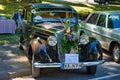 BADEN BADEN, GERMANY - JULY 2022: brown Mercedes-Benz W191 170 S 1949, oldtimer meeting in Kurpark
