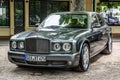 BADEN BADEN, GERMANY - JULY 2019: dark gray silver BENTLEY ARNAGE 2007, oldtimer meeting in Kurpark