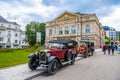 BADEN BADEN, GERMANY - JULY 2019: dark red maroon black CITROEN TYPE C TL 5HP T3-2 TREFLE 1924, oldtimer meeting in Kurpark