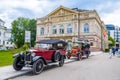 BADEN BADEN, GERMANY - JULY 2019: dark red maroon black CITROEN TYPE C TL 5HP T3-2 TREFLE 1924, oldtimer meeting in Kurpark