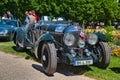 BADEN BADEN, GERMANY - JULY 2022: green BENTLEY SPEED SIX 4 Litre cabrio 1926, oldtimer meeting in Kurpark