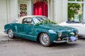 BADEN BADEN, GERMANY - JULY 2019: green emerald VW VOLKSWAGEN KARMANN-GHIA TYPE 14 CONVERTIBLE CABRIO 1955 1974, oldtimer meeting Royalty Free Stock Photo