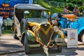 BADEN BADEN, GERMANY - JULY 2022: green haki Fiat 508 M military 1932, oldtimer meeting in Kurpark