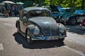 BADEN BADEN, GERMANY - JULY 2022: grey gray VW VOLKSWAGEN BEETLE TYPE 1, oldtimer meeting in Kurpark Royalty Free Stock Photo