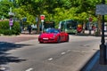 BADEN BADEN, GERMANY - JULY 2022: red PORSCHE 991 911, oldtimer meeting in Kurpark