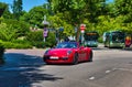 BADEN BADEN, GERMANY - JULY 2022: red PORSCHE 991 911, oldtimer meeting in Kurpark