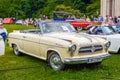 BADEN BADEN, GERMANY - JULY 2019: white beige BORGWARD ISABELLA CABRIOLET cabrio 1954 1962, oldtimer meeting in Kurpark