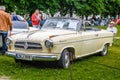 BADEN BADEN, GERMANY - JULY 2019: white beige BORGWARD ISABELLA CABRIOLET cabrio 1954 1962, oldtimer meeting in Kurpark