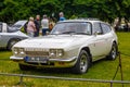 BADEN BADEN, GERMANY - JULY 2019: white beige RELIANT SCIMITAR GTE SE5 SE5A liftback hatchback sport car 1968 1975, oldtimer Royalty Free Stock Photo