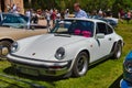 BADEN BADEN, GERMANY - JULY 2022: white PORSCHE 930 911 1975 coupe, oldtimer meeting in Kurpark