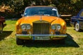 BADEN BADEN, GERMANY - JULY 2022: yellow ROLLS-ROYCE SILVER SHADOW sedan limousine 1965 1980, oldtimer meeting in Kurpark