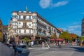 Baden Baden, September 22, 2020: Leopoldsplatz at the old town o