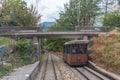 Baden Baden, September 23, 2020: Merkurbergbahn funicular leadin