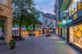 Baden Baden, September 22, 2020: Sunset view of a street in the