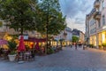 Baden Baden, September 22, 2020: Sunset view of a street in the